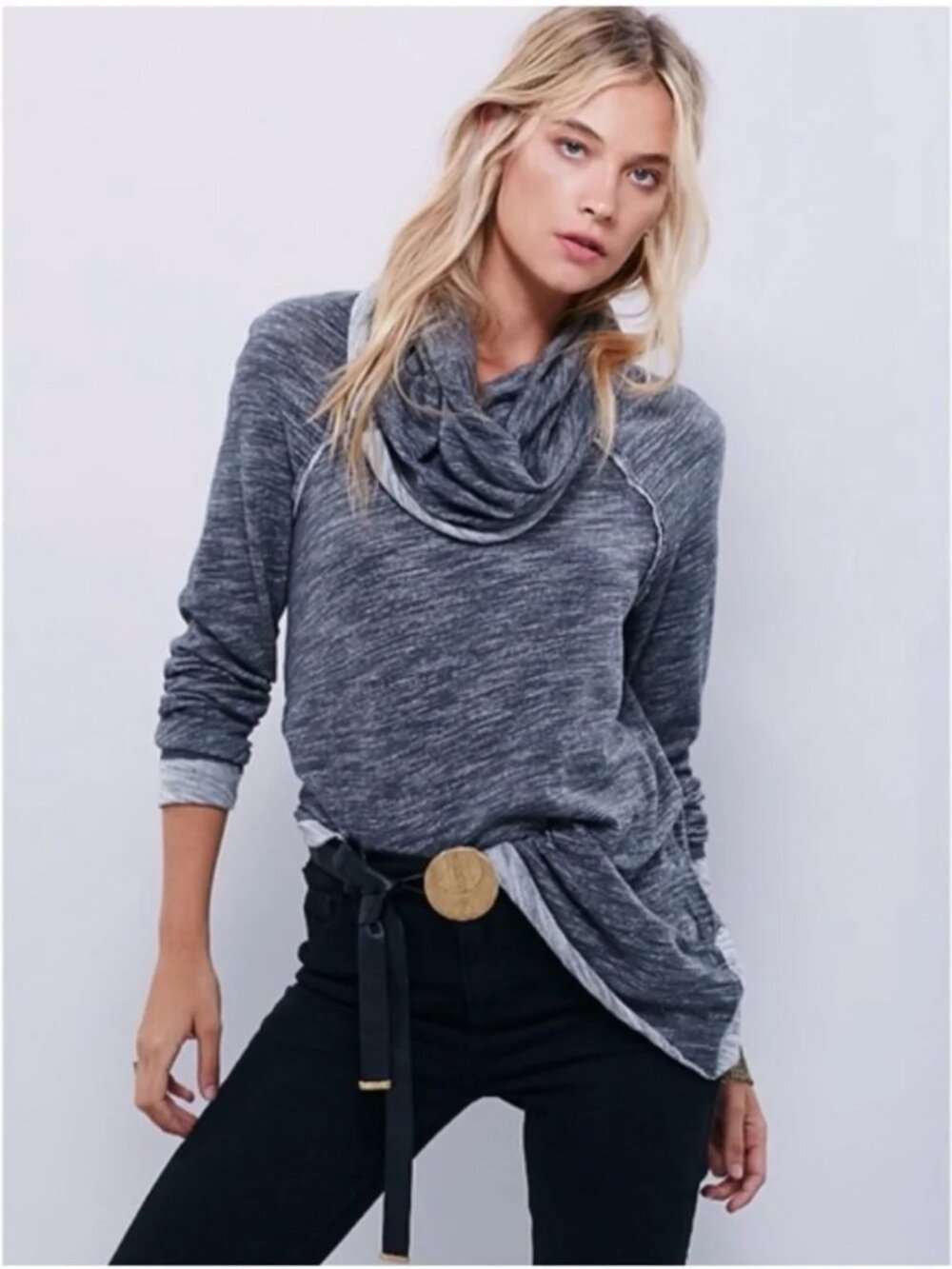 Free People Beach Gray Pullover Sweater, Size XS/S